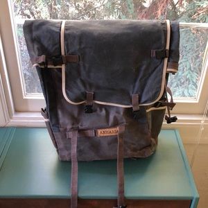 ANHAICA Waxed Canvas Roll Top Backpack